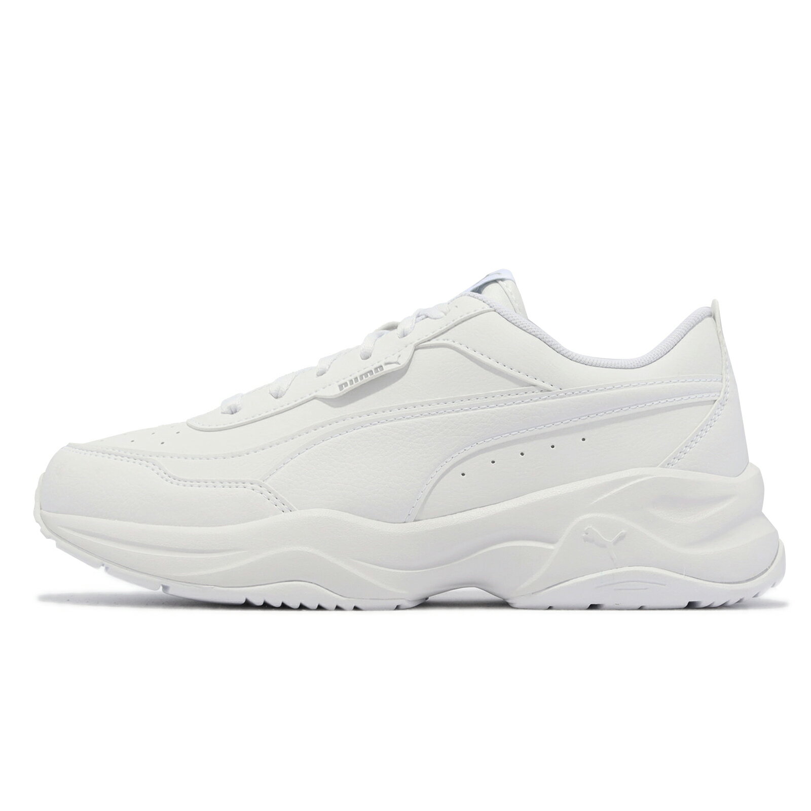 Puma 休閒鞋 Cilia Mode 女鞋 白 銀標 增高 厚底 低筒 皮革 基本款 老爹鞋 37112502