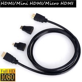 【超取免運】HDMI 3合1套裝 Mini HDMI/Micro HDMI轉接頭轉接線 支援1080P高清解析度 影音傳輸線1.5米