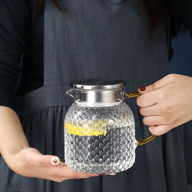冷水壺玻璃泡茶耐高溫家用扎壺耐熱涼水壺杯子大容量套裝防爆壺