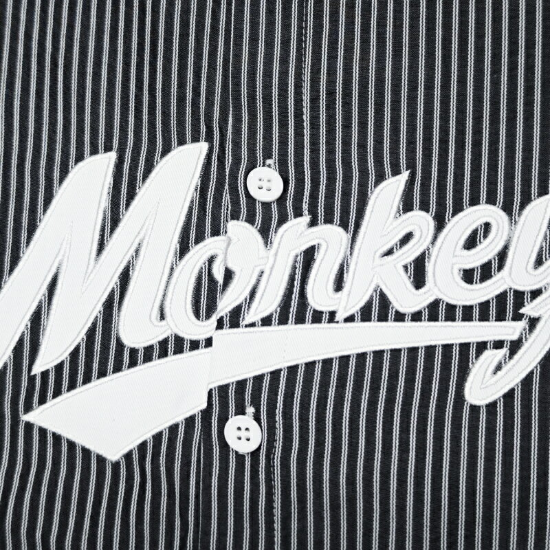 2025 Monkeys條紋襯衫-黑 2