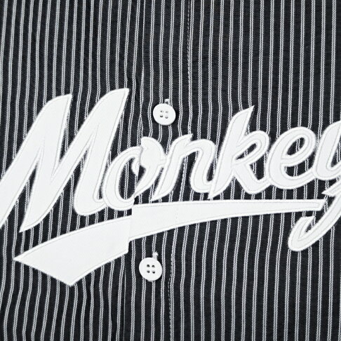 2025 Monkeys條紋襯衫-黑 2