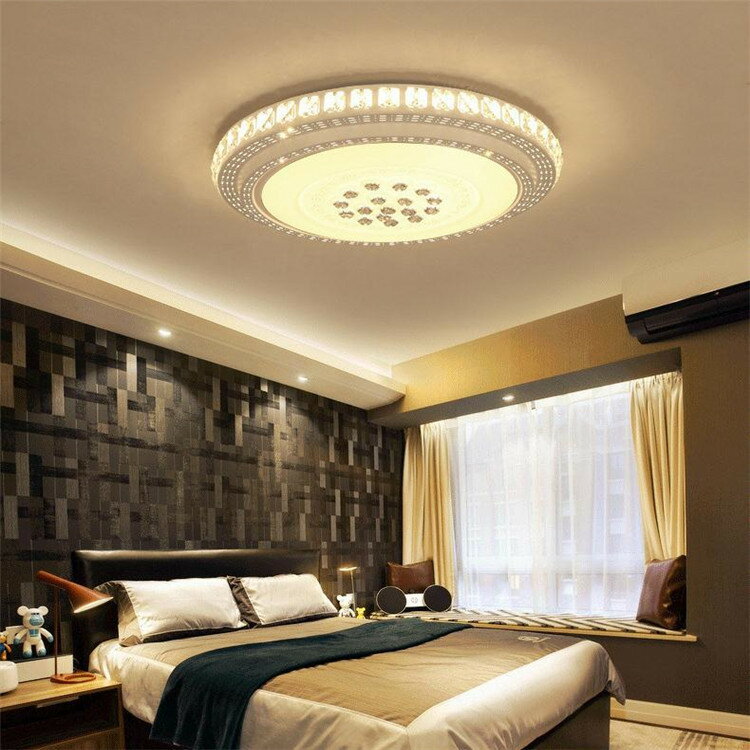 led圓形水晶吸頂燈家居房間客廳現代大氣簡約燈具