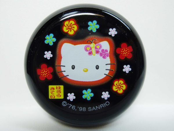 【震撼精品百貨】Hello Kitty 凱蒂貓 口紅盒口紅盤附鏡子 黑和風蝴蝶 震撼日式精品百貨