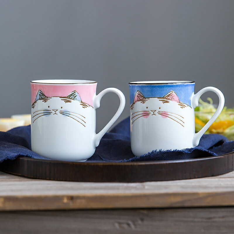 億嘉日本制 日式陶瓷可愛卡通馬克杯家用杯子兒童水杯茶杯牛奶杯