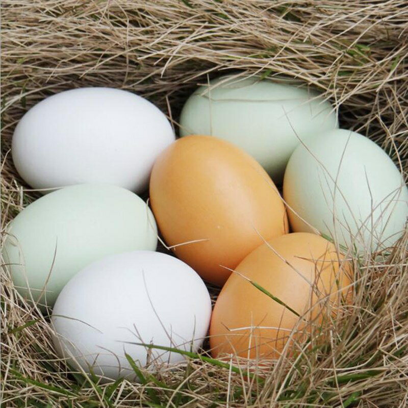 假雞蛋 實心 仿真雞蛋引假雞蛋玩具實木母雞下蛋道具漆畫材料蛋殼