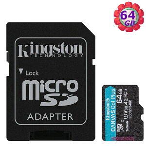 KINGSTON 64G 64GB microSDHC Canvas Go Plus 170MB/s SDCG3/64GB SD U3 A2 V30金士頓 記憶卡
