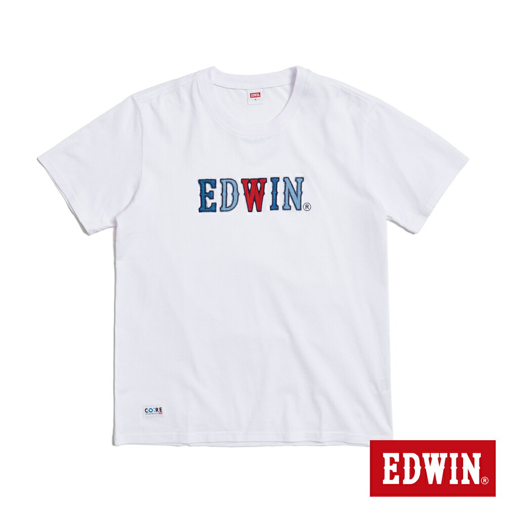 EDWIN 男款 再生系列 CORE 英文字母印花短袖T恤 (白色)