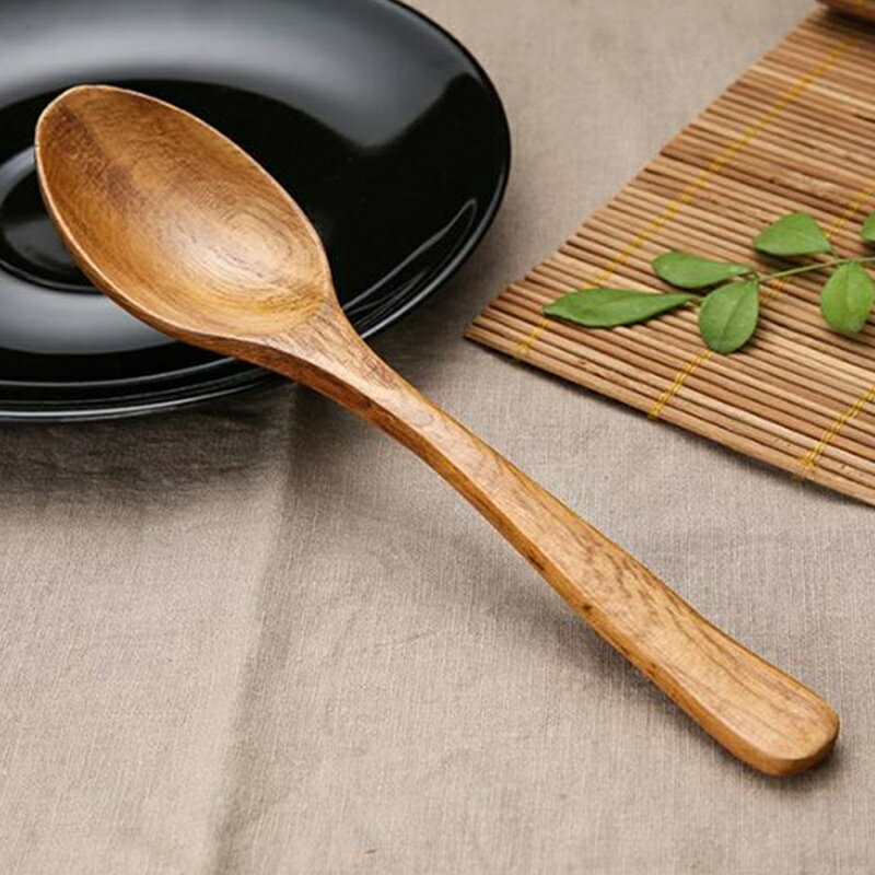 木頭勺子長柄小湯勺日式家用木質喝湯勺吃飯勺子湯匙調羹實木餐具