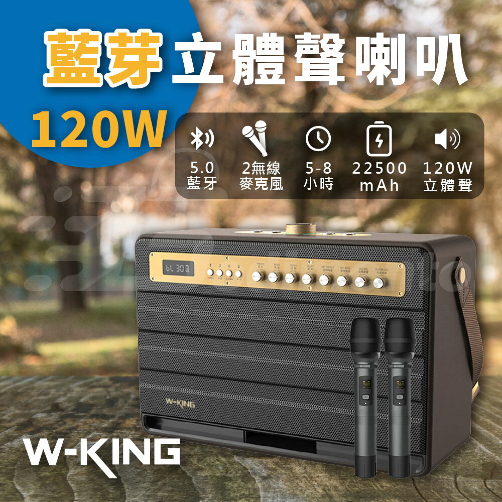 W-KING K6L 120W 雙無線麥克風 藍芽喇叭 唱歌音響 大音量喇叭 卡拉OK喇叭