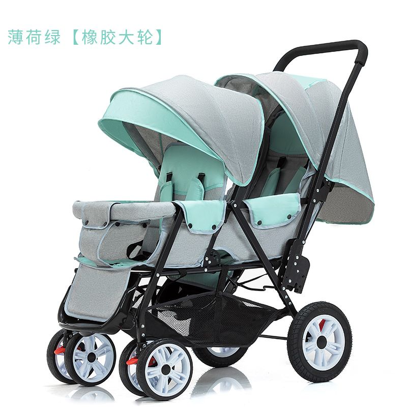 公司貨 超低價 liuncy雙胞胎嬰兒推車前後坐二胎雙人可坐躺輕便折疊兒童手推車 快速發貨