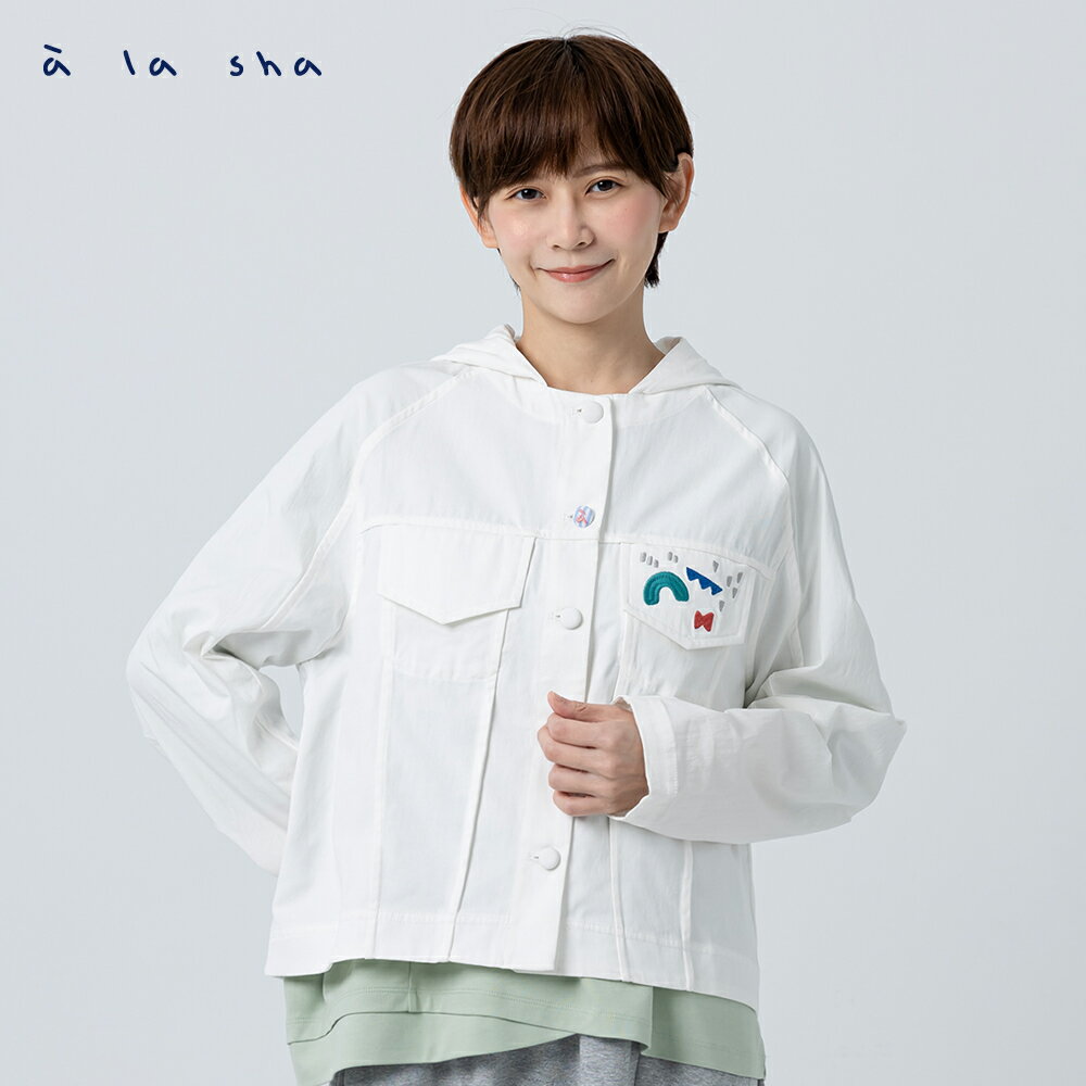 a la sha 刺繡拉克蘭連帽外套