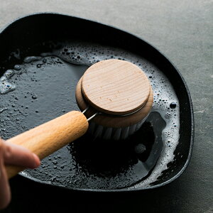 朵頤創意木質長柄鍋刷不沾油廚房清潔用品洗鍋刷尼龍家用原木刷子1入