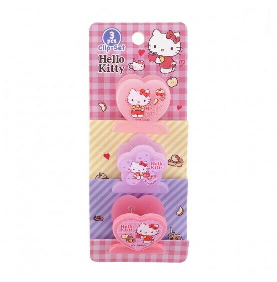 【震撼精品百貨】Hello Kitty 凱蒂貓~日本SANRIO三麗鷗 KITTY 3P造型夾組*99047