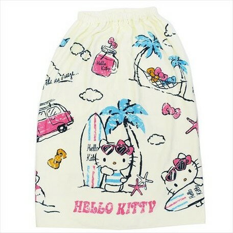 大賀屋 日貨 Hello Kitty 浴巾 毛巾 海灘巾 游泳巾 可扣式大毛巾 凱蒂貓 KT 三麗鷗 J00013165