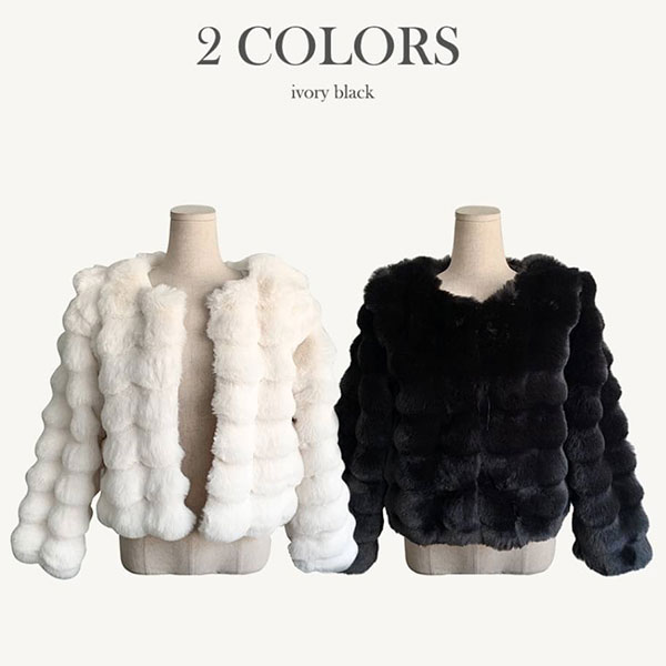 ANNAS 正韓 立體多層次 毛毛外套 大衣 罩衫 皮草 外搭 毛外套 浮誇 貴婦 名媛 性感 婚宴 韓劇 厚外套 白黑 韓國 1
