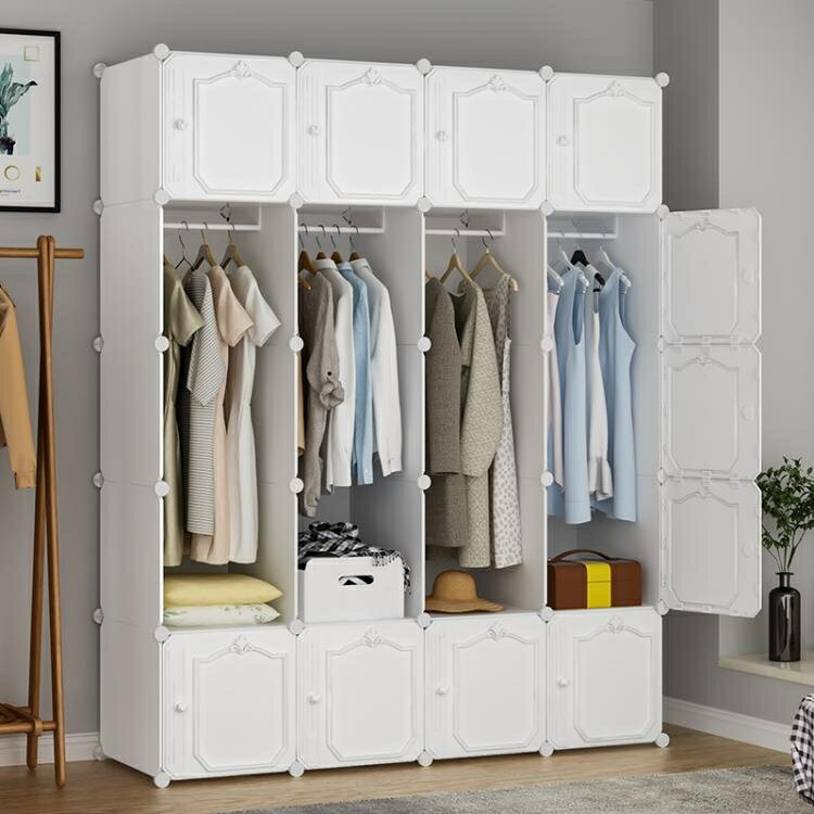 衣櫃 簡易衣櫃現代簡約布組裝家用臥室兒童掛衣櫥出租房用儲物收納櫃子