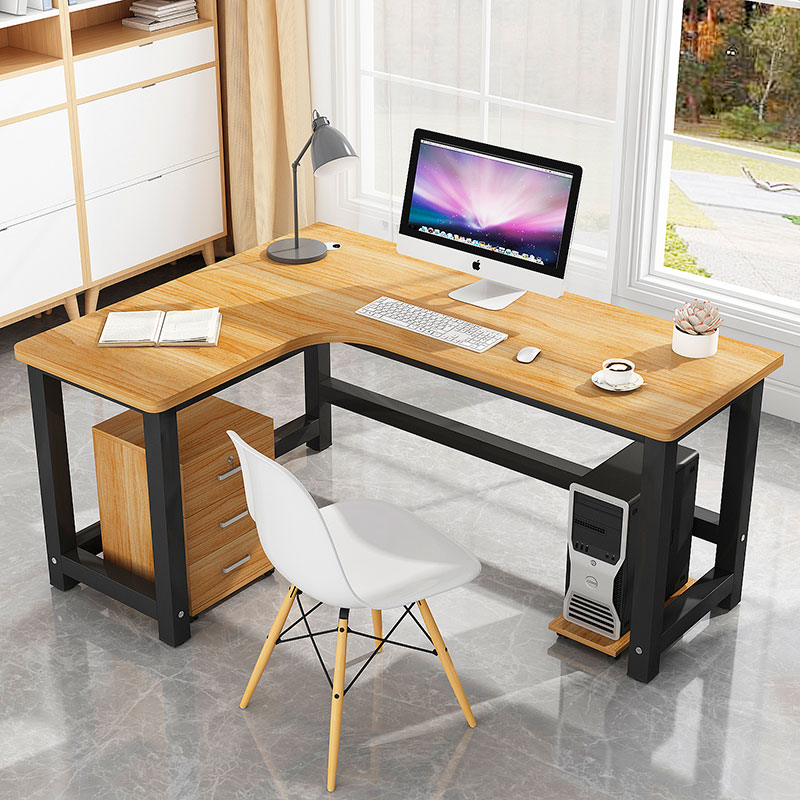 轉角書桌 L型電腦桌 實木台式電腦桌家用臥室輕奢學習寫字l型雙人辦公桌拐角轉角書桌『xy10713』