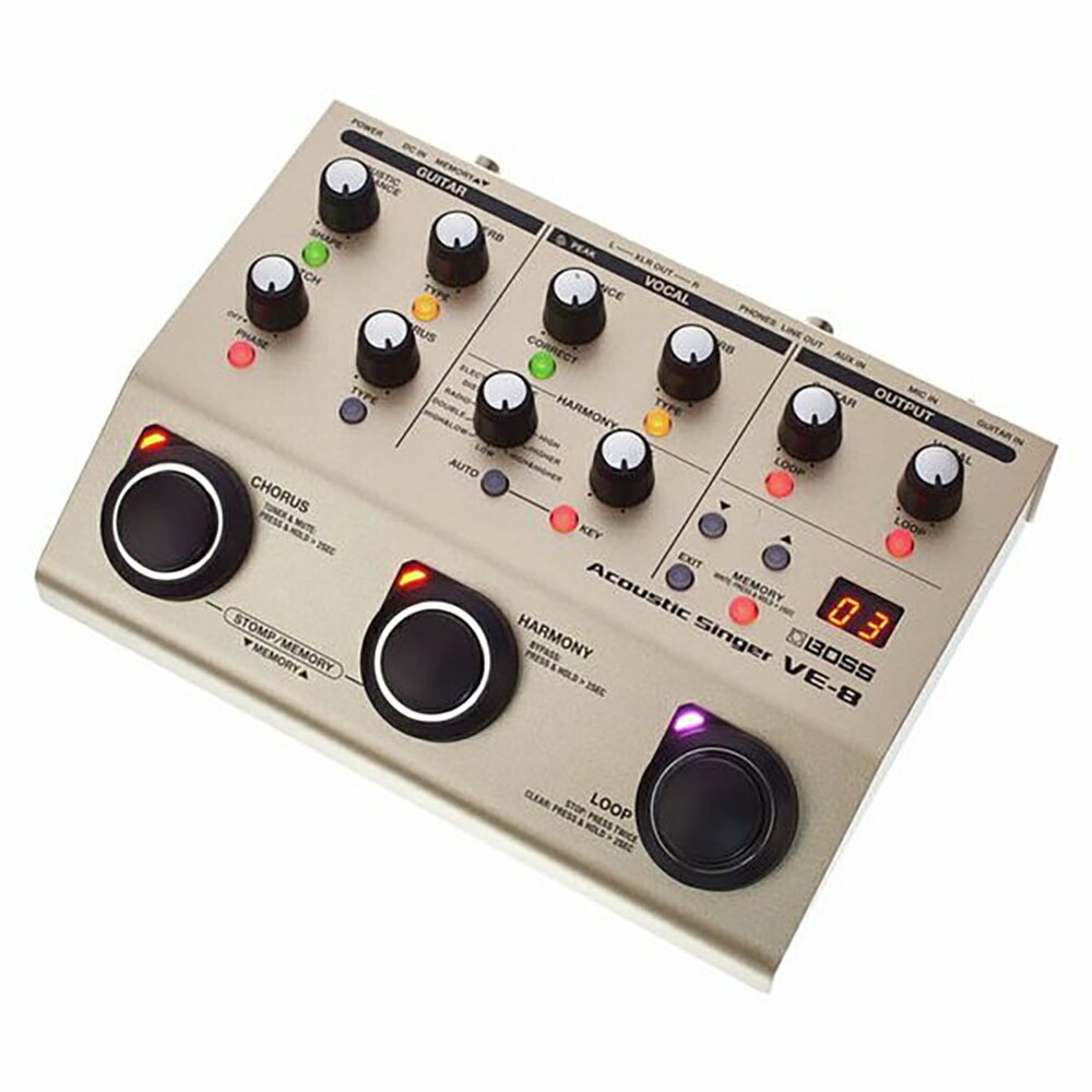 非凡樂器『BOSS』VE-8 Acoustic Singer 人聲吉他效果器 / 公司貨保固 1