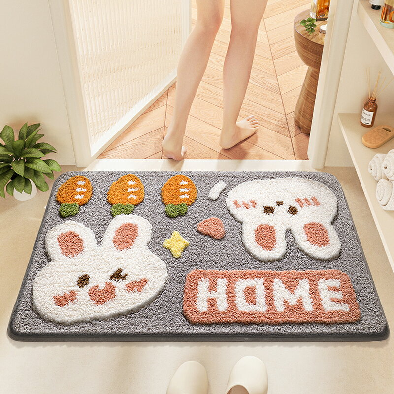 門口地墊 腳踏墊 吸水地墊 浴室強吸水地墊家用廁所門口腳墊卡通地毯門墊進門衛生間速幹地墊『ZW4915』