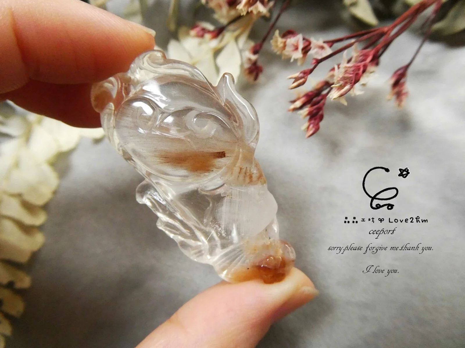 兔毛髮多寶九尾狐 兔毛髮晶 髮晶 九尾狐 水晶飾品 晶晶工坊-love2hm 26153