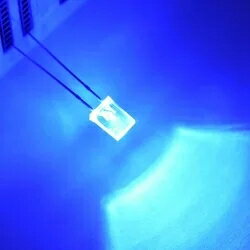 長腳 2*5*7MM霧狀藍 白發藍燈 LED發光二極管 方形燈 1000個=45元