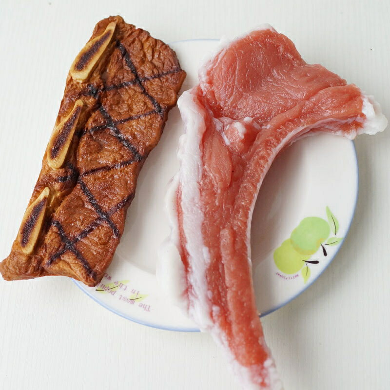 Lmdec模擬肉類食物食品模型 模擬排骨肋排牛扒餐廳展櫃裝飾品