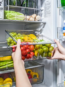 帶分格冰箱收納盒可調節檔板塑料食物保鮮盒廚房專用食品收納神器