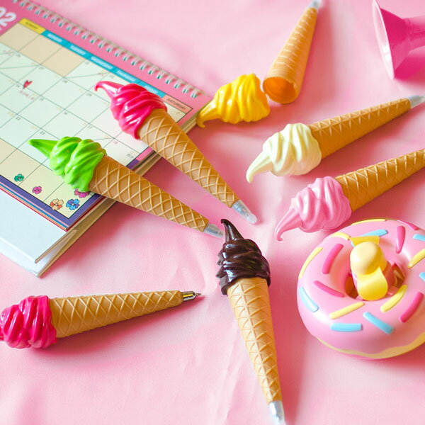 冰淇淋原子筆 冰棒水性中性筆 仿真筆 可愛創意造型筆 圓珠筆 冰淇淋筆 簽名筆 文具 贈品禮品