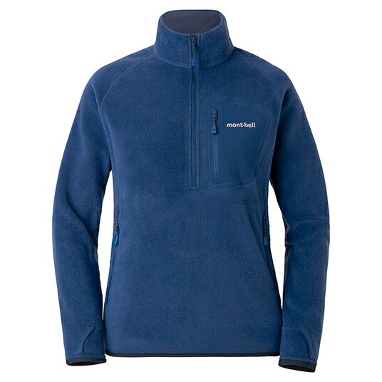 ├登山樂┤日本 Mont-Bell CP100 Pullover 女款刷毛上衣 藍 # 1106594BL