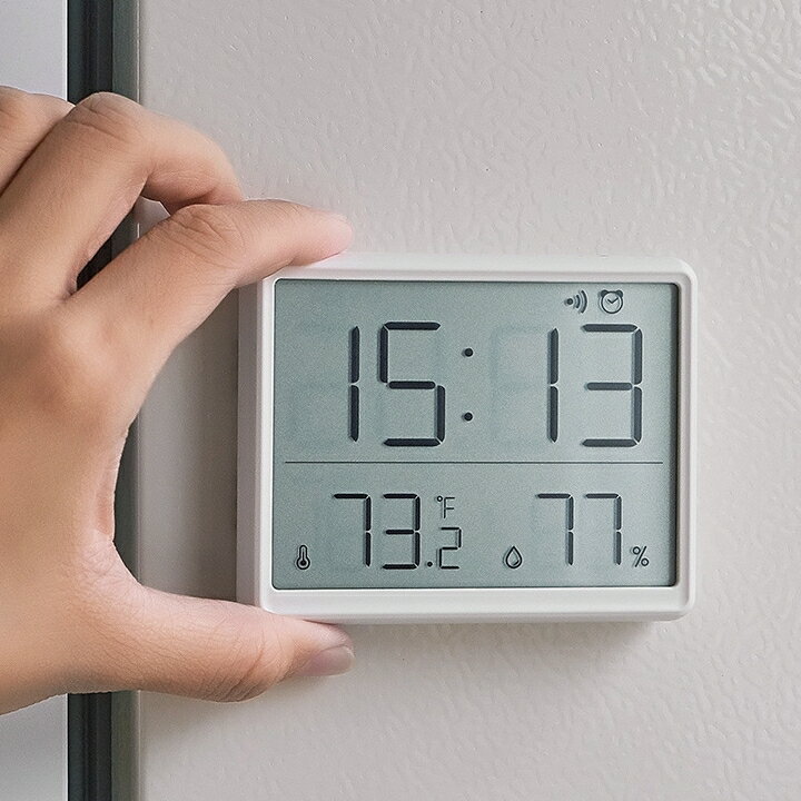 壁掛擺台式電子溫濕度時鐘磁吸冰箱廚房高清台鐘學生房間宿舍鬧鐘 「店長推薦」