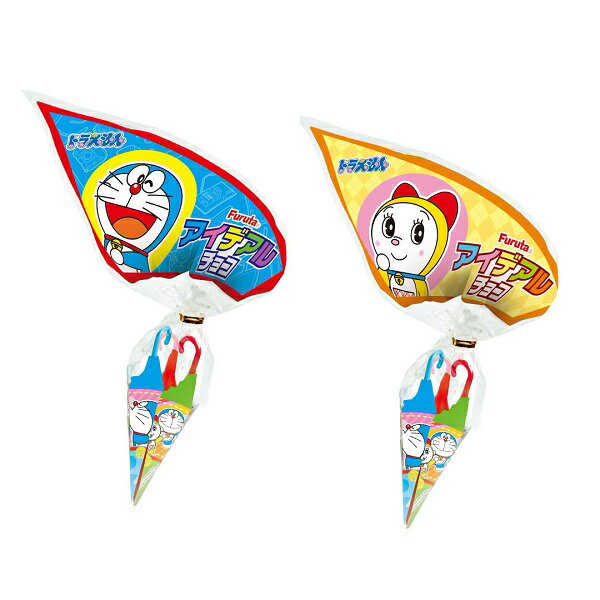 【江戶物語】FURUTA 古田 哆啦A夢 雨傘造型可可 4入 雨傘巧克力 造型巧克力 小叮噹 懷舊零食 日本原裝進口