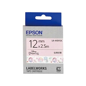 EPSON 迪士尼公主系列 LK-4XBYDC 白底黑字 12mm 標籤帶 S654487 適用 LW-K400/LW-C410/LW-K420 LW-500/LW-600P/LW-K600/LW-700/LW-Z900