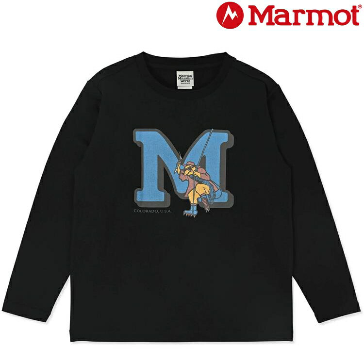 Marmot 土撥鼠 Marvin 兒童款 長袖快乾T恤 TSAKC111 J003 黑色