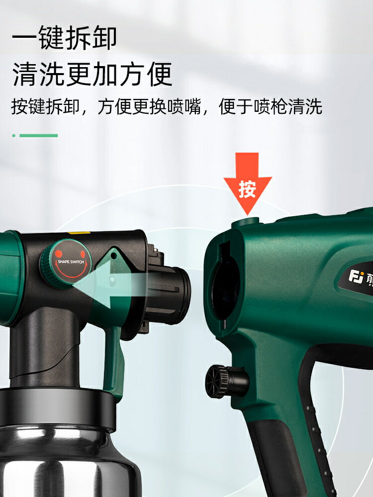 {可打統編 最低價}藤原電動噴漆槍垂直噴涂不倒流神器高霧化乳膠漆噴涂噴漆槍家用 1