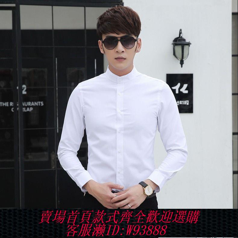 【買它！流行男裝】春季男士圓領長袖襯衣中國風休閑修身小立領伴