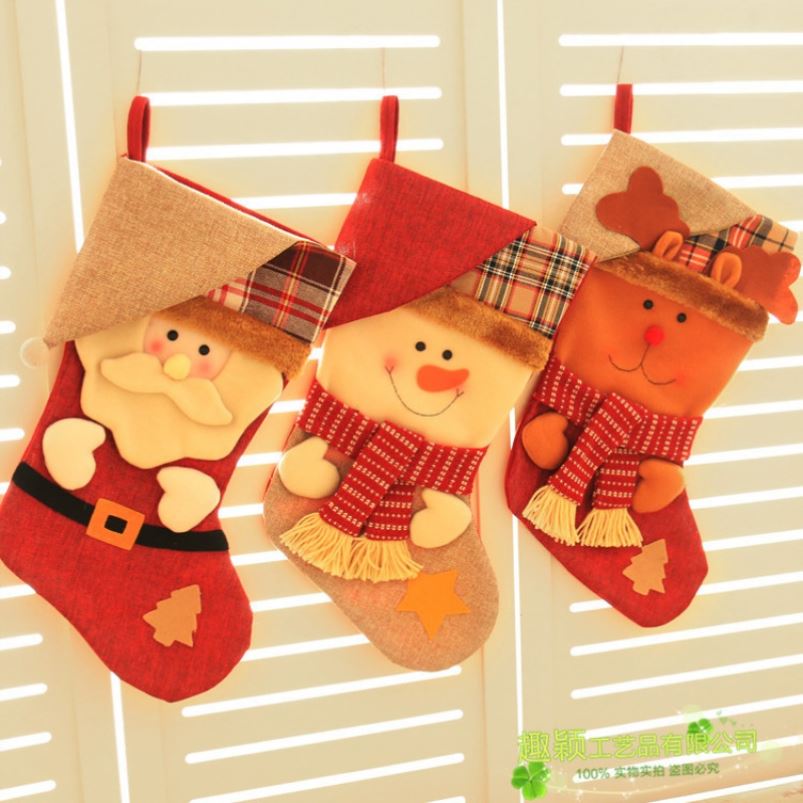 圣誕襪子禮物袋袋子禮品袋網紅圣誕節包裝袋糖果蘋果幼兒園口袋1入