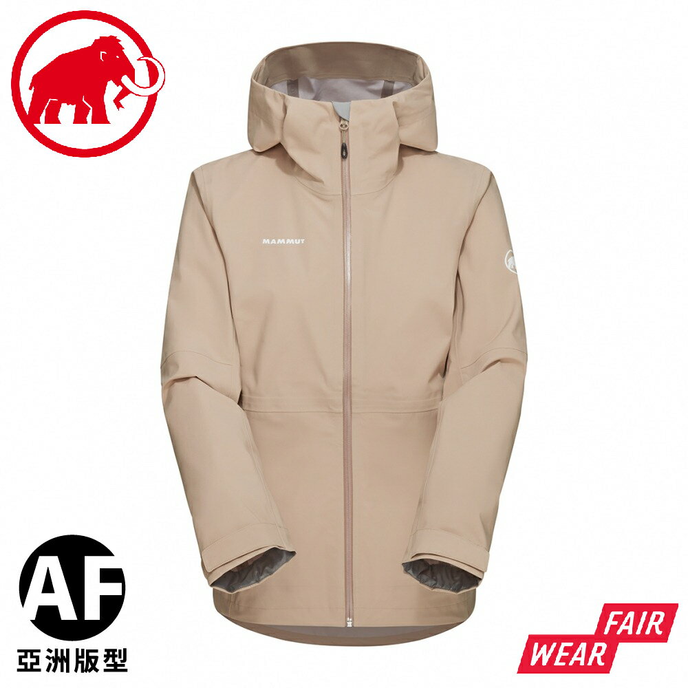 【MAMMUT 長毛象 女 Linard Guide AF 輕量防水防風連帽外套《薩凡納褐》】1010-30940/軟殼外套