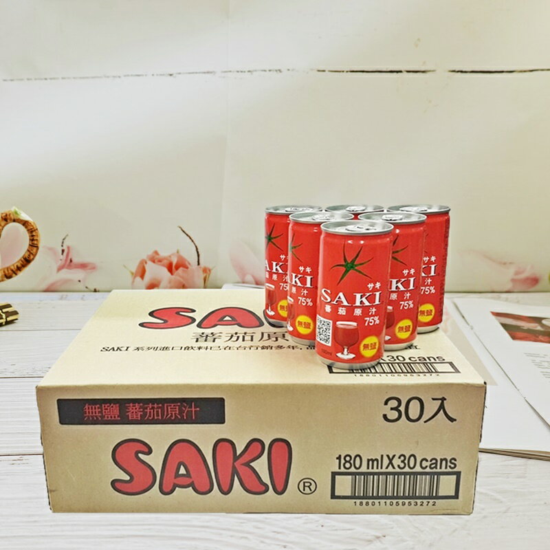 【SAKI】無鹽番茄汁 180mlx30罐 【8801105906417】 (韓國飲品)