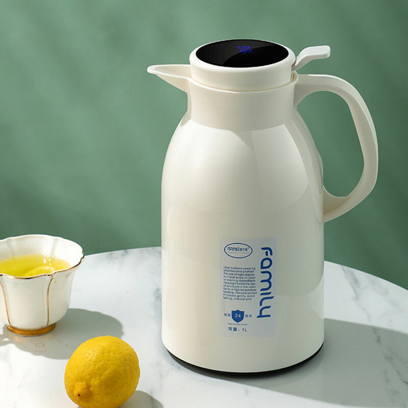 智慧顯溫長效保溫壺 1600ml 玻璃內膽更鎖溫 鳥喙設計防溢水 保溫瓶 熱水瓶 熱水壺【OO0121】《約翰家庭百貨