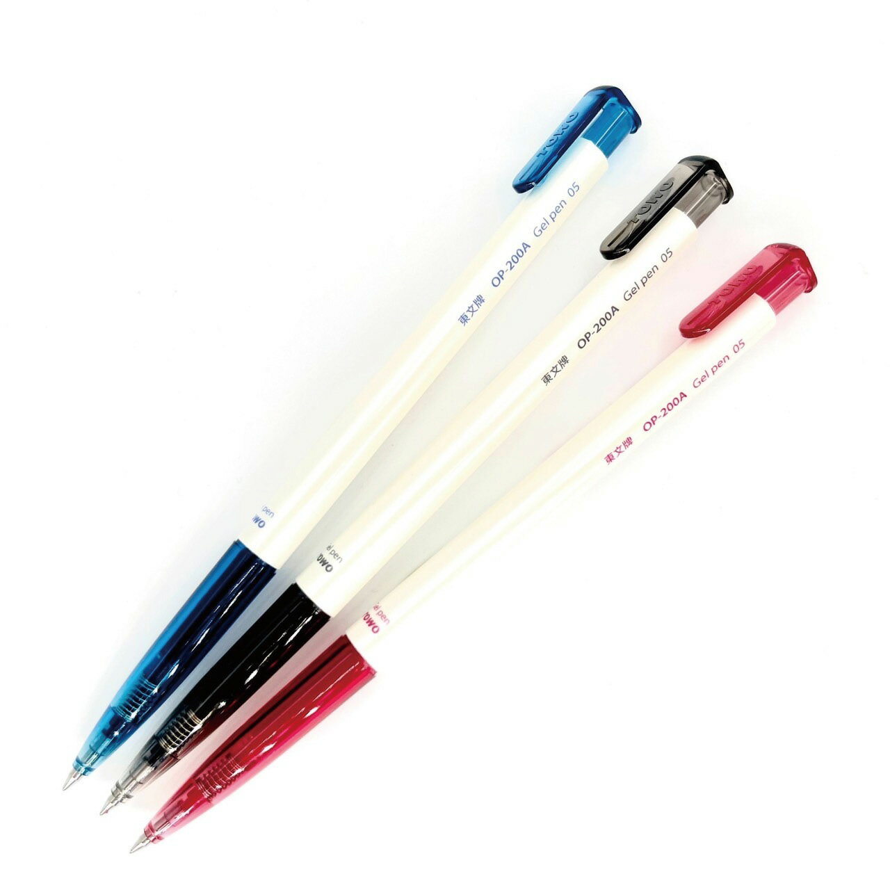 東文 TOWO 珍珠白桿 中性筆 紅/藍/黑 0.5mm 單色24支 /筒 OP-200A