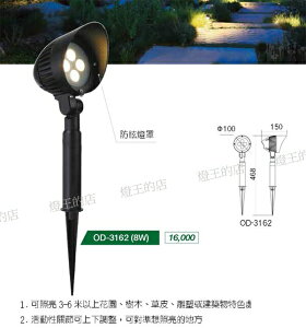 【燈王的店】舞光 LED 8W 強光型戶外照樹燈 OD-3162 防眩燈罩