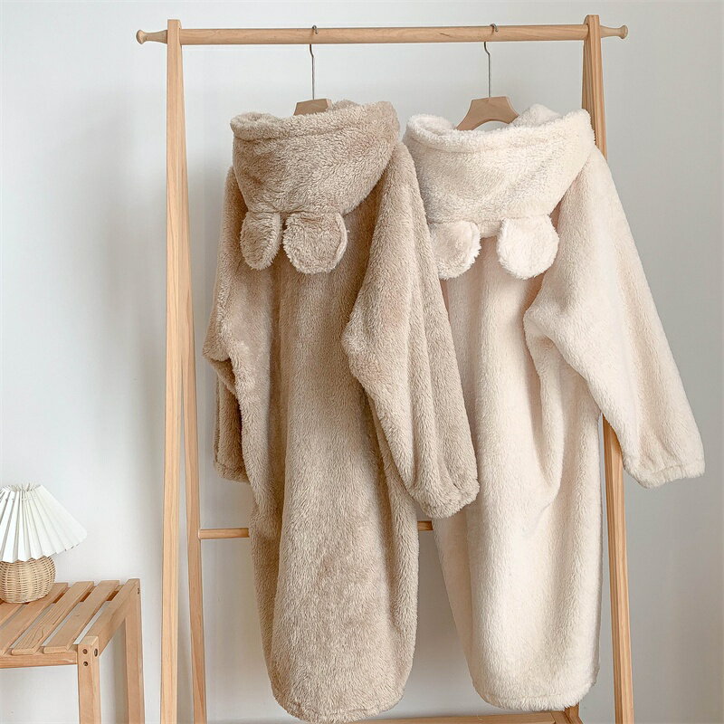 奶fufu~冬季珊瑚絨睡袍 🎀長款日系甜美可愛ins風加厚保暖睡衣