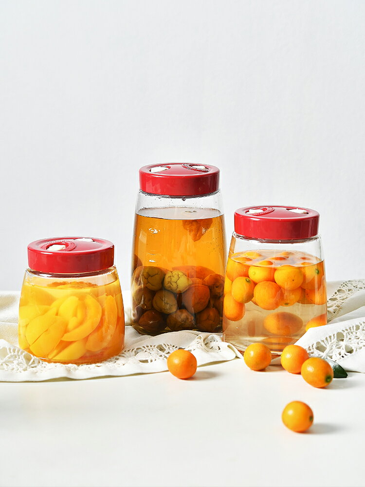 玻璃罐泡菜罐裝玻璃壇子家用密封小號加厚醃製鹹菜帶蓋食品級家用