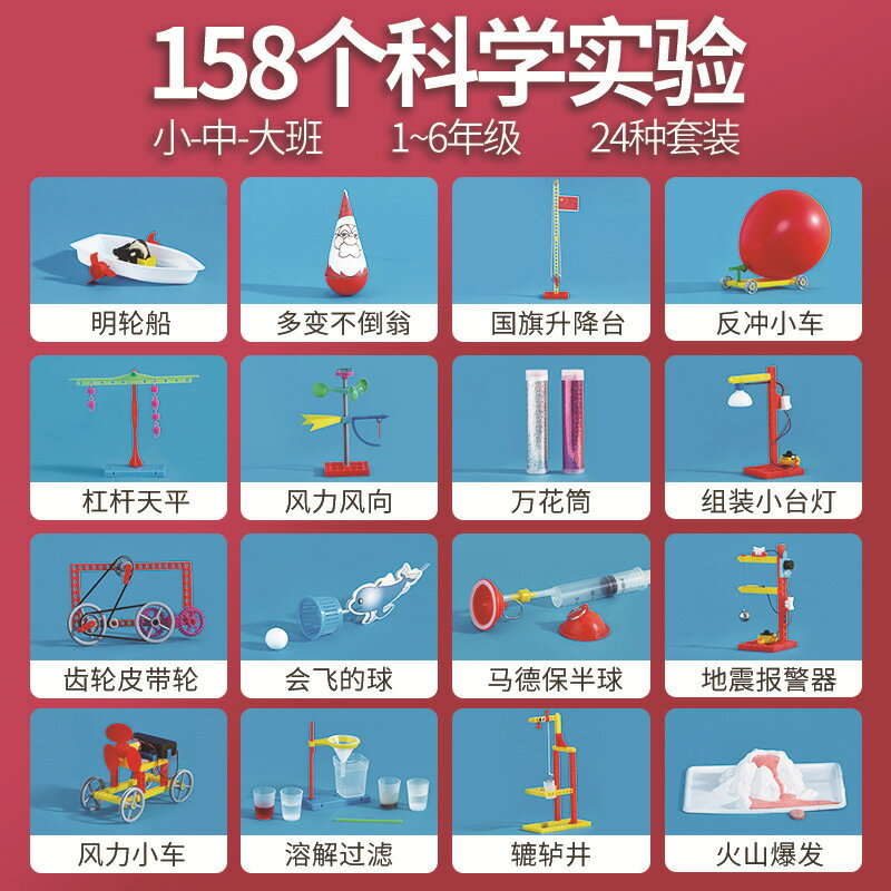 塑膠科學實驗禮盒套裝 科技小製作STEM科教學具diy拼裝兒童玩教具