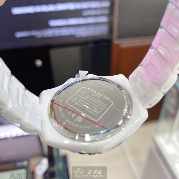 點數9%★COACH手錶,編號CH00076,32mm白圓形陶瓷錶殼,白色簡約, 中三針顯示, 陶瓷款, 鑽圈錶面,白陶瓷錶帶款,找尋好久就是這款!, 立體感十足!【APP下單享9%點數上限5000點】 3