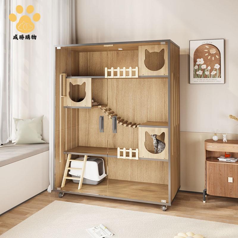免運 寵物櫃貓籠子貓窩貓屋 超大自由空間貓咪房子櫃雙層貓別墅 豪華貓舍【WS9/28】