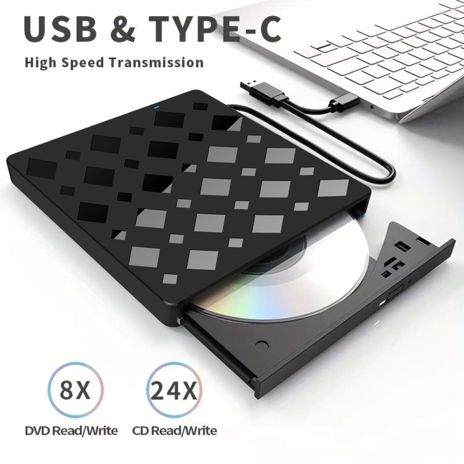 廠直銷多功能外接光碟機DVD刻錄機USB3.0/TypeC光碟燒錄移動dvd機鑫弘-3C數碼