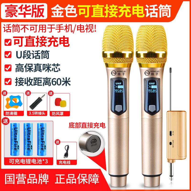 台灣公司貨 免運 揚子無線話筒萬能通用k歌音響戶外音響廣場舞大音量萬能充電話筒 快速發貨
