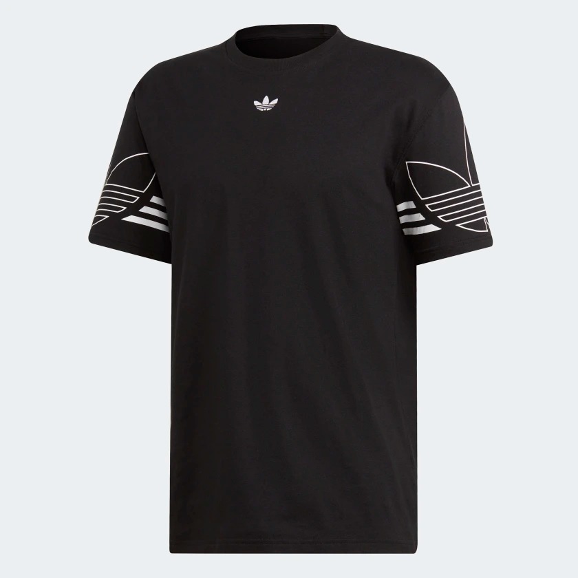 ADIDAS OUTLINE TEE 男裝 短袖 休閒 慢跑 舒適 棉質 黑【運動世界】DU8145