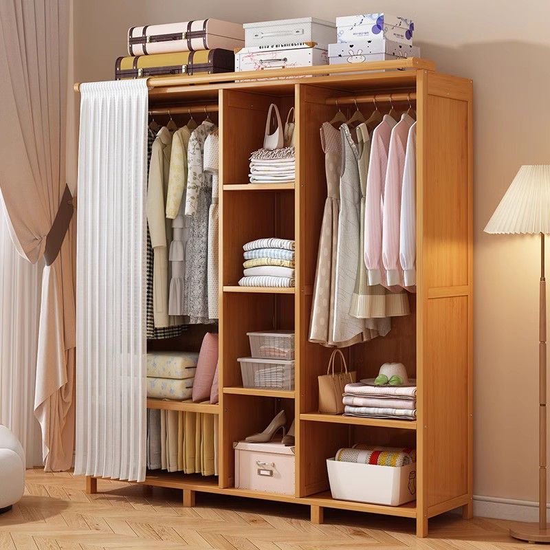 多層大衣櫃家用臥室防塵簡易組裝無門衣櫃結實耐用衣服櫃子儲衣櫃